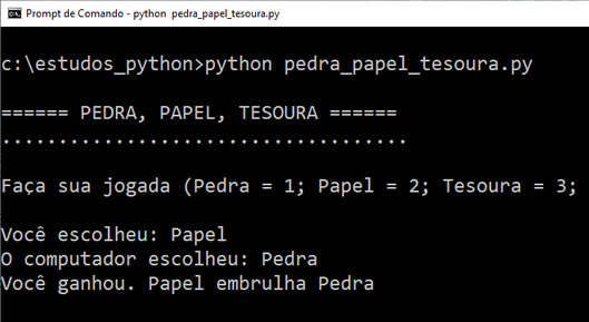 Exercício Python #045 - GAME: Pedra Papel e Tesoura 